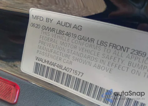 2020 Audi A4 Premium Plus 40 Tfsi Front-Wheel Drive S Tronic из США, поврежденный, VIN WAUHMAF48LA071577